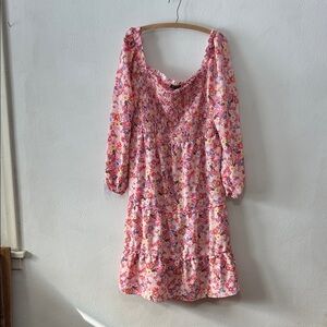 As U Wish Pink Floral Long Sleeve Dress